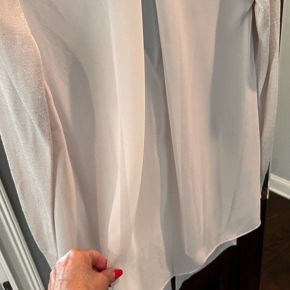 NIC+ZOE - Silk Blend Cardigan sheer back sand shell color - Picture 9 of 9